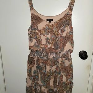 EXPRESS Paisley print layered tank dress